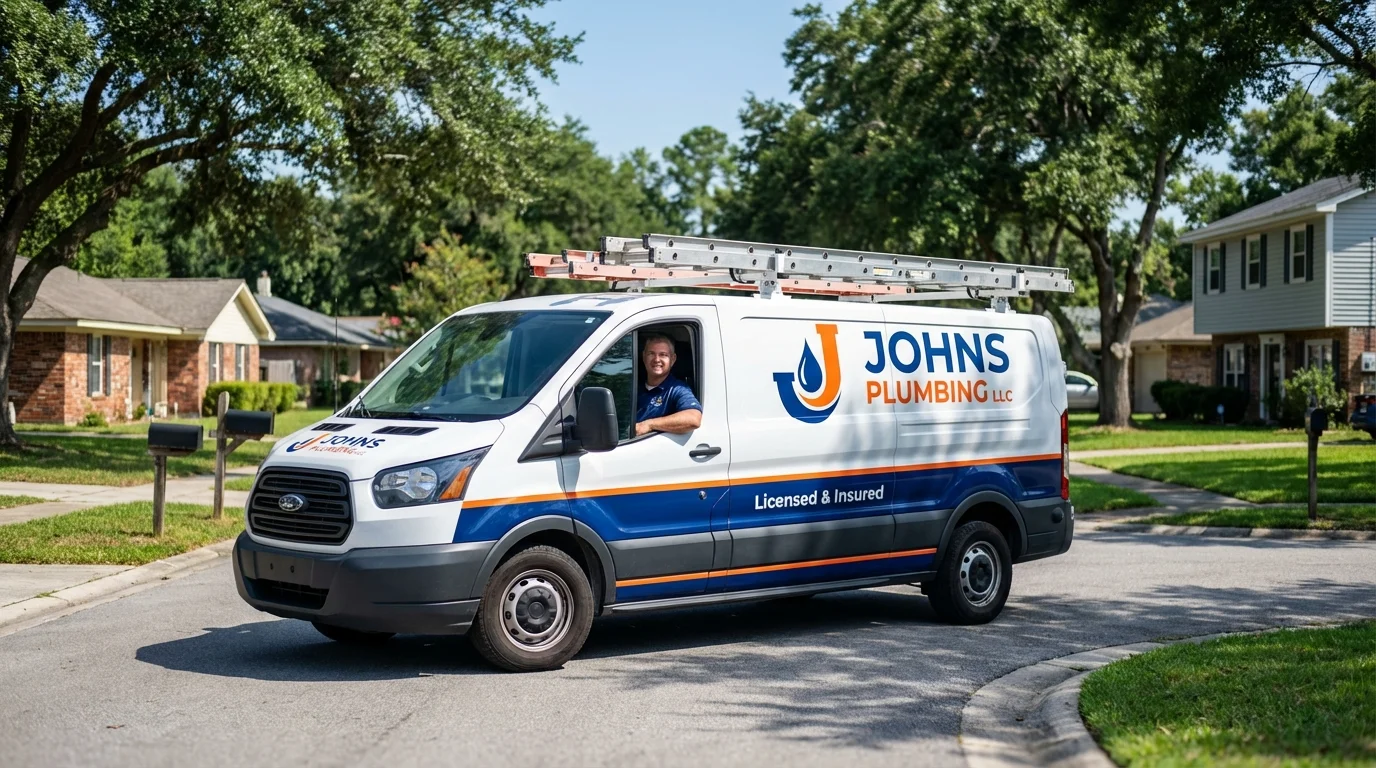 Johns Plumbing LLC service van in Clarkston, WA